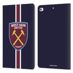 Head Case Designs Officially Licensed West Ham United FC Stripes Crest Leather Book Wallet Case Cover Compatible With Apple iPad mini (2019)
