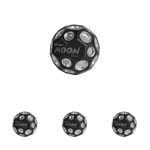 Waboba The Original Moon Ball - Hyper Bouncy Ball - All Ages Extreme Bounce and Fun - Perfect for Active Play and Outdoor Games - Black/Silver (Pack of 4)