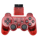 Trådlös Handkontroll Playstation 2 Transparent/Röd