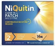 NiQuitin Clear 14mg Nicotine Patches, Step 2, 1 Week Supply *Free P&P* 7 patches