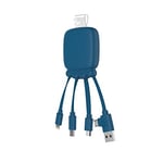 Xoopar Câble Multi Connecteurs USB - Hub USB 4 en 1- Chargeur Universel et Batterie Externe 3000 mAH en Plastique Recyclé - Octopus Gamma - Bleu