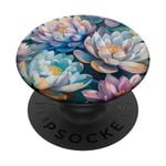 Lotus Flowers Oil Painting style Art Design PopSockets Swappable PopGrip