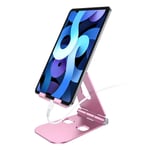 SmartDevil Tablet Stand,Multi Angle Foldable Adjustable Desk Tablet Stand Holder Compatible with Pad Pro Pad Mini 5 4 3 2 Pad Air 3 2 1 Nintendo Switch Galaxy Tab A / S5 / S4 (4.7-13")-Rosered