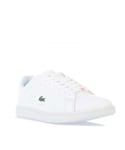 Lacoste Womenss Carnaby Evo Trainers in White pink Leather - Size UK 8