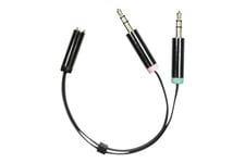 DELTACO AUD-202 - headset-adapter - 10 cm