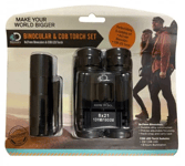 Discovery Adventures 8x21mm Binocular & 3W COB LED Torch Gift Set+Carry Case