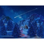 Toile de fond de Noël en tissu avec led Ciel étoilé - 76 x 56 cm My Village Multicouleur
