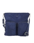 Ulrika Design Crossover väska nylon med 2 fickor fram blå -