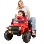 Voiture électrique pour enfants Jeep 12V - Conduite parent-enfant, 3 places, Bluetooth usb, télécommande, démarrage progressif, moteur 2x35W. Klaxon,