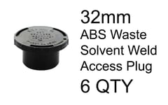 6 x 32mm Access Plug Cap ABS Waste Solvent Weld MARLEY KAP1 Black 36 1 1/4 x 2.7