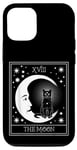 Coque pour iPhone 13 Carte de tarot graphique croissant de lune et chat
