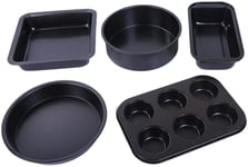 5-Piece Bakeware Set Baking Equipment Non Stick - with Muffin Tray, Oven Tray, Cake Pan, Loaf Pan and Spring Form Cake Tin