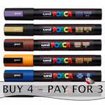 Posca Paint Marker Pens Pc-5m By Uni-ball - All Colours Buy 4, Pay For 3