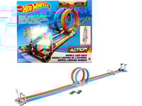 Hot Wheels Action Double Loop Dash, Bansats, Fordon Och Bansats, 5 År, Plast, Blå, Orange
