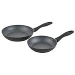 Russell Hobbs RH02834EU7 Metallic Marble 2 Piece Frying Pan Set - Non-Stick Cooking Pans 20/24cm, Induction Hob Suitable, Soft Grip Handles, Cook With Little To No Oil, Lightweight Forged Aluminium