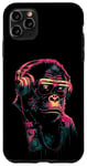 iPhone 11 Pro Max Neon Gorilla With Headphones Techno Rave Music Monkey Case