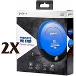 2X Groov-e GVPS110 Retro Series Personal CD Player with Earphones - Blue