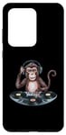 Coque pour Galaxy S20 Ultra Monkey Casque de DJ amusant pour homme, femme, enfant