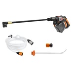 Worx Nitro HydroShot WG633E 20V High-Flow Cordless Portable Pressure Cleaner Power Washer with Brushless Motor Up to 56 Bar Pressure Multi-Spray Nozzle & Accessories (Tool Only No Battery or Charger)