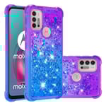 SKALO Moto G20/G30 Kvicksand Glitter Hjärtan TPU-skal - Lila-Blå multifärg