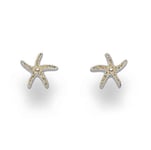 DUR Clous d'oreilles en argent sterling avec étoile de mer II - Couleur sable argenté - Largeur : 8 mm - O4920, 8mm, Argent, Pas de gemme