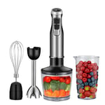 4 in 1 High Power 1200W Immersion Hand Stick Blender Mixer Includes Chopper and Smoothie Cup Stainless Steel Ice Blades CXSD (Plug Type : UK Plug, Specification : 4 in 1)