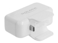 Delock Adapter for Apple power supply with PD and QC 3.0 - Strömadapter - 2.4 A - PD 3.0, QC 3.0 - 4 utdatakontakter (USB, 2 x USB, USB-C) - vit