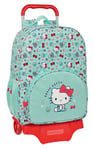 Safta Hello Kitty Sea Lovers - Grand sac à dos scolaire avec chariot, sac à dos pour enfant, adaptable à la voiture, idéal pour les enfants d'âge scolaire, confortable et polyvalent, 33 x 15 x 42 cm,