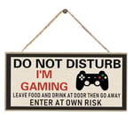 POHOVE 3.9x7.8inch Gamer Wood Signs,Wood Plaques Signs,Wall Hanging Sign,DO NOT Disturb I'm Gaming,Novelty Door Sign Gamer for Boys Bedroom Door Man Cave Son Birthday Xmas Gift