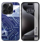 Housse En Silicone Compatible Avec L'IPhone 15 Pro (6.1) Design Circuit Dessins