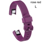 For Fitbit Alta / Hr Silicone Watch Band Strap Rose Red L