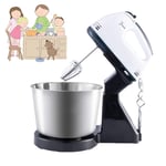Stand Mixer, Electric Food Mixer Hand Mixer for Baking 7 Speed Food Mixers Handheld Flour Bread Egg Beater Blenders with Bowl 2 x Beaters 2 x Dough Hooks, Suitable for Home Kitchen,Black and white