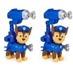 Paw Patrol, Movie Collectible Chase Action Figure with Clip-on Backpack and 2 Projectiles, Kids’ Toys for Ages 3 and up (Pack of 2)