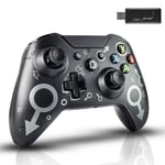 DLseego Wireless Controller for Xbox One, Xbox Game Controller with 2.4GHZ Wireless Adapter, Xbox One Gamepad Compatible with Xbox One/One S/One X/PS3/PC - Black
