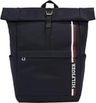 Tommy Hilfiger Men's TH MONOTYPE ROLLTOP Backpack AM0AM11792, Blue (Space Blue), OS