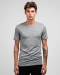 Greater Than A Curve Wool Tee Crew Grey Melange - S