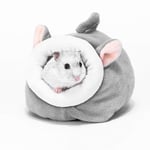 Urijk Small Cotton Nest for Pets, Hamster Nest, Hedgehog Sleeping Nest in Winter Warm Hamster Totoro Rabbit Mini House Hamster Nest (Grey, 13 x 10 x 10 cm, 12 x 10 x 9 cm)