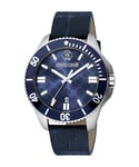 Roberto Cavalli RC5G013L0025 Mens Quartz Stainless Steel Dark Blue Leather 44 mm Watch - One Size