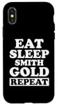 Coque pour iPhone X/XS Eat Sleep Smith Gold Repeat Goldsmith