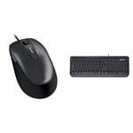 Microsoft Comfort Mouse 4500 - Business Packaging - Silver / Black & Wired Keyboard 600, UK Layout - Black
