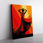 Flamenco dancer Art Deco Art Canvas Print for Living Room Bedroom Home Office Décor, Wall Art Picture Ready to Hang, 76x50 cm (30x20 Inch)