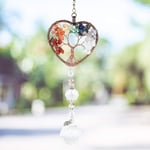 Hanging Crystal Ornament Glass Suncatcher Crystal Pendant Colorful Heart Shaped Life Tree Hanging Ornament Rainbow Maker Wall Hanger Home Office Windows Decoration (Heart Shape)
