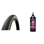 Vittoria Barzo TLR G2.0 Mountain Bike/MTB/XC Tyre: Brown/Black/Black 29 inch 29X2.25" & Muc-Off 822 No Puncture Hassle Tubeless Sealant, 1 Litre - Advanced Bicycle Tyre Sealant