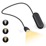 Diboniur Lampe de Lecture LED portable trois en un, 3 Couleurs et 3 Niveaux de Luminosité Réglables, Pliable à 360°, Lumiere de lecture USB de poche Convient pour Voyage, Tricot, lecture de bureau