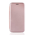 SCRENDY Case for Samsung Galaxy A32 4G Case, Flip Wallet Cover with [Card Slots], Anti-Scratch Carbon Fiber PC + Shockproof TPU Inner Protective, A Free Kickstand. Pink