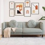 3-personers sofa med hynder velour lysegrå