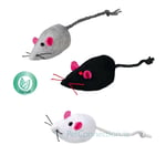 Trixie Cat Kitten Toy Plush Catnip Soft Mouse Mice With Bell Pack Of 3