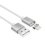 Cable USB Chargeur Magnetique Metal pour iPhone 5 6 7 8 X Charger Synchro Data Silver