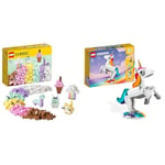 LEGO Classic Creative Pastel Fun Bricks Box, Building Toys for Kids, Girls, Boys Aged 5 Plus & 31140 Creator 3 in 1 Magical Unicorn Toy to Seahorse to Peacock, Rainbow Animal Figures