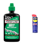 Finish Line Wet Lube Cross Country Lubricant, 120 ml & WD40 Multi-Use Product Smart Straw 450ml - The Ultimate All-Purpose Lubricant for Home & Workshop Use